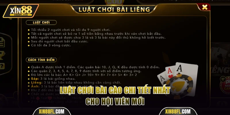 Thuật ngữ và thể lệ chơi ba cây chuẩn chỉnh cho hội viên 